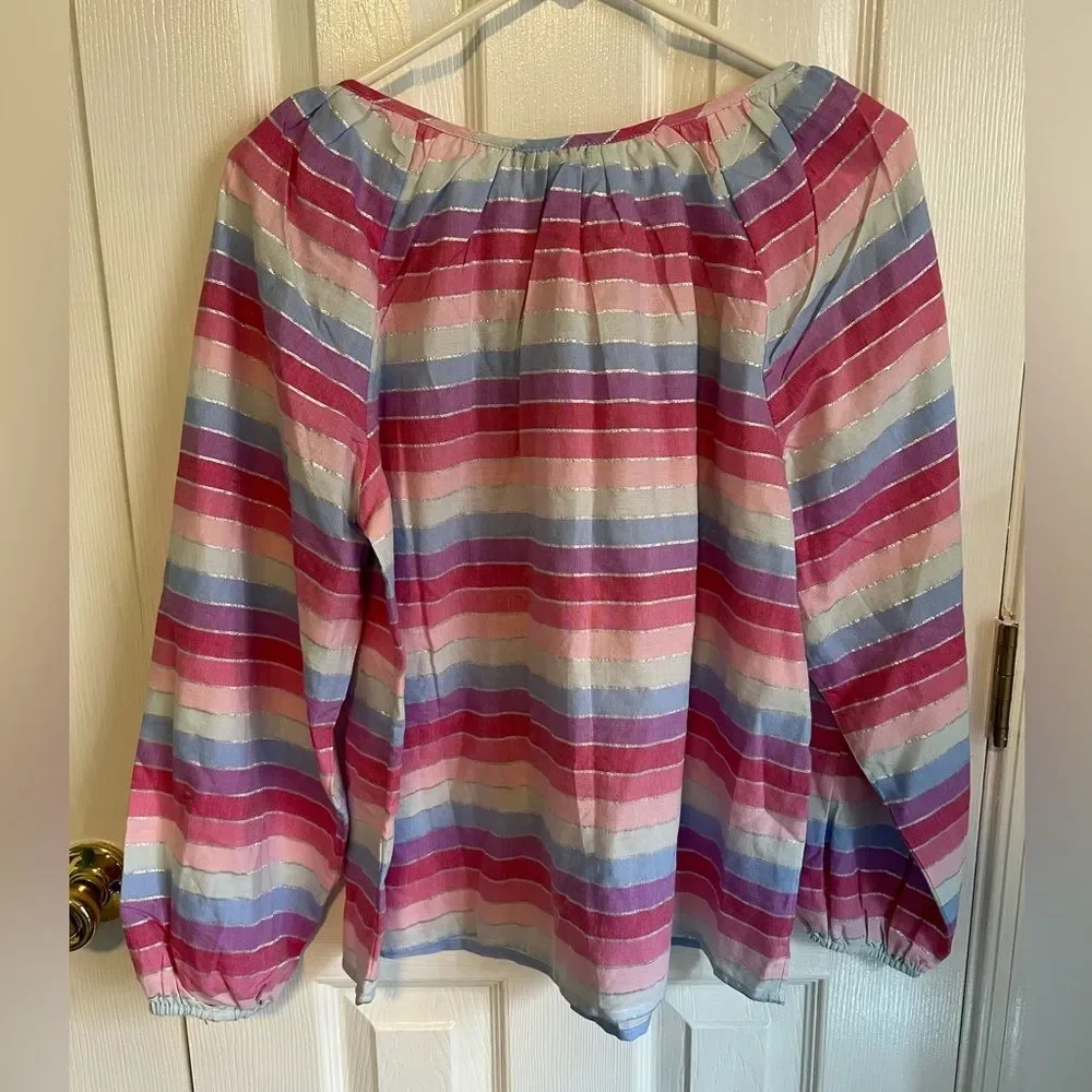 NWT‎ J.Crew Womens Small Striped Multicolor Blouse